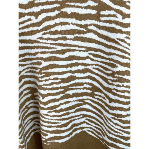 Nine West Womens Size Large Brown & White Animal Print Long Sleeve Sweater - Picture 7 of 12